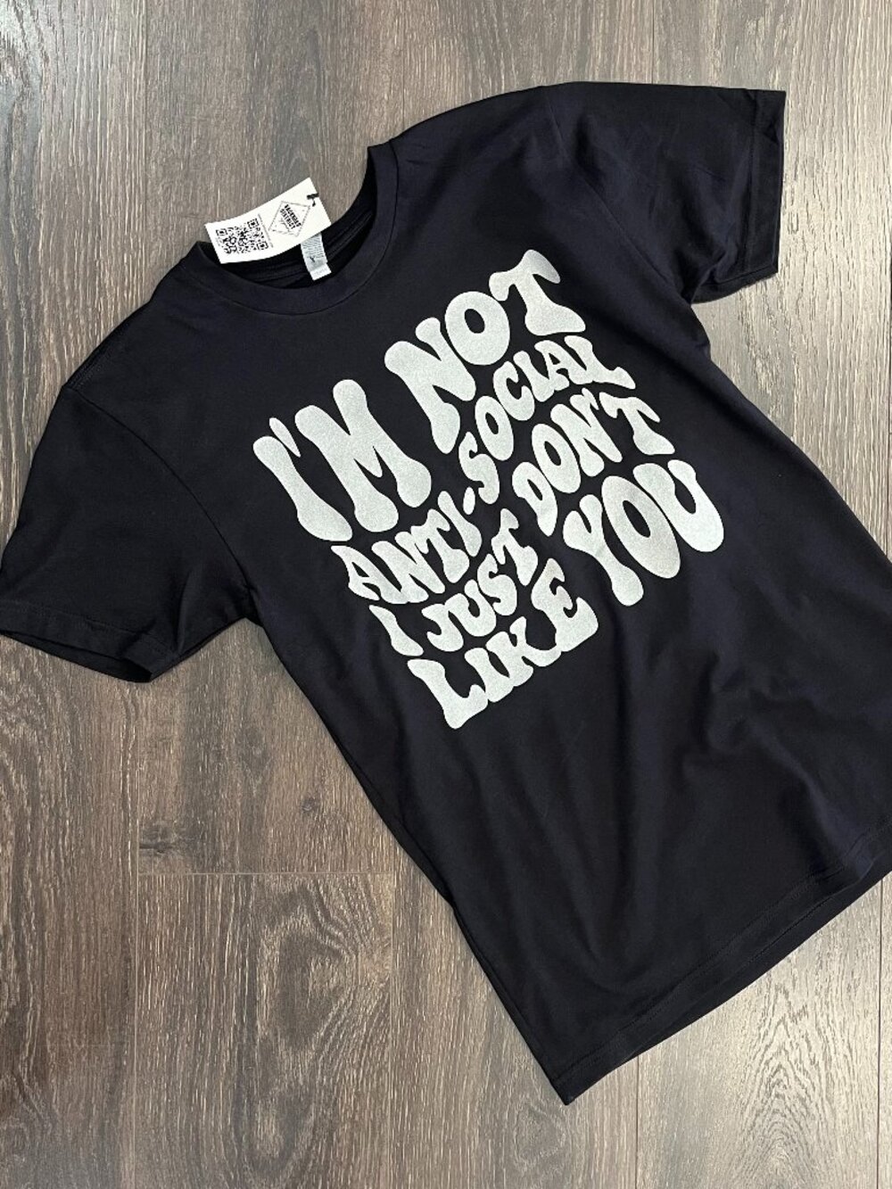 NWT Bella Canvas Anti-Social Unisex Graphic Tee Black Size Medium